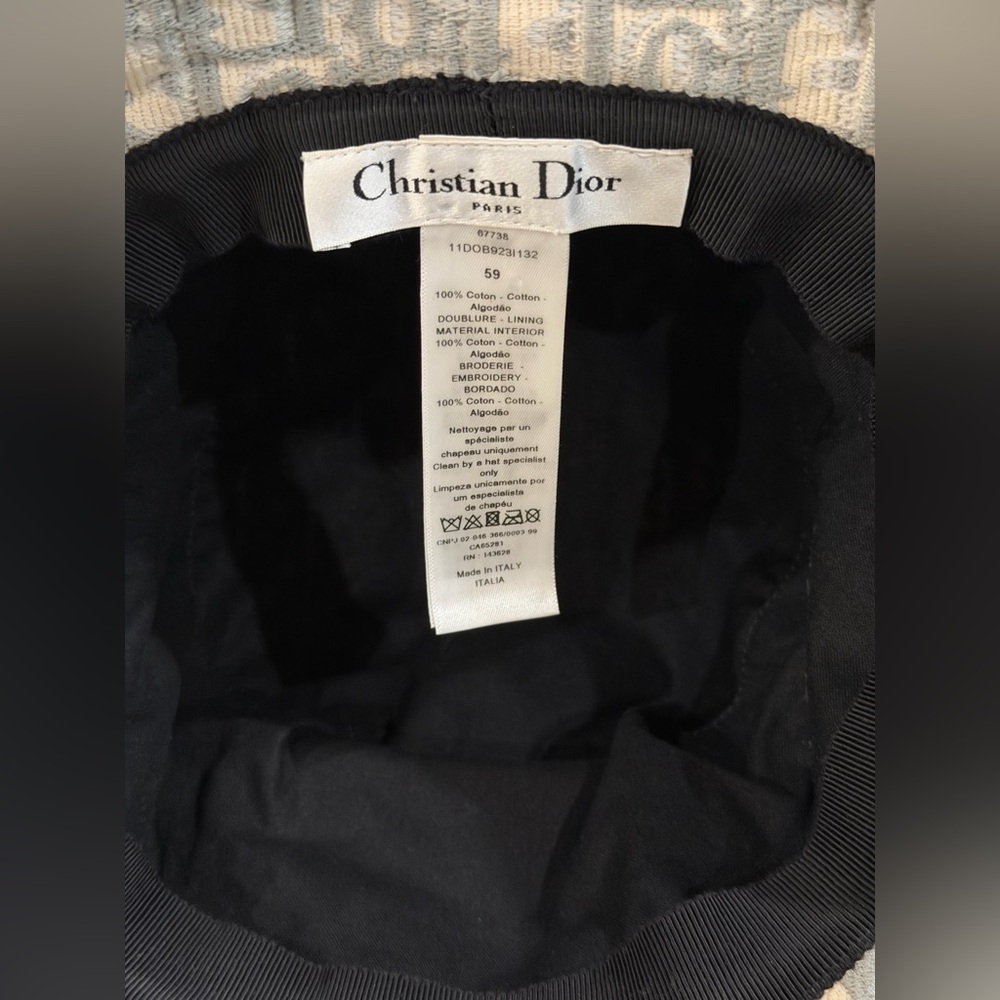 🔥 CHRISTIAN DIOR OBLIQUE BUCKET HAT SIZE 59 LIGHT GRAY w/COA - Picture 10 of 14